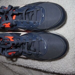 Nike Blue and Orange Sneakers with Mesh Upper and Cushioned Midsole